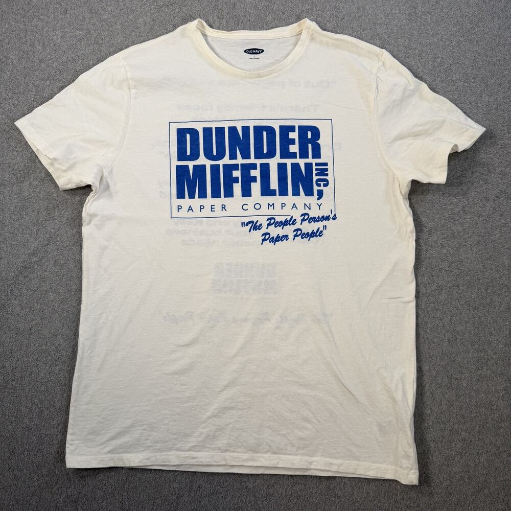 Old Navy The Office Dunder Mifflin Paper Company T-Shirt Sz Large Short Sleeve